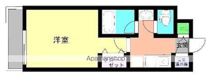 ＨＦ駒沢公園レジデンスＴＯＷＥＲ[1K/24.3m2]の間取図