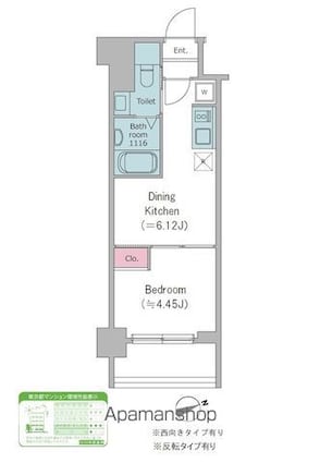 ドゥーエ西馬込Ⅱ[1DK/25m2]の間取図