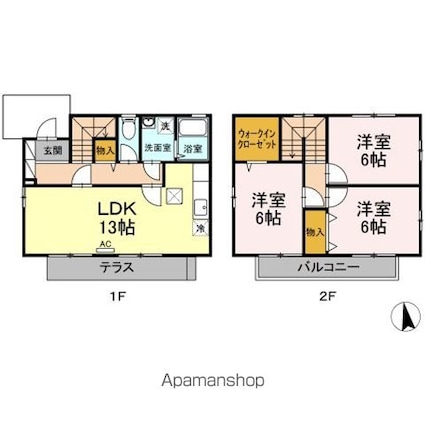 アヴェニール２１　ＡＢ[3LDK/79.37m2]の間取図