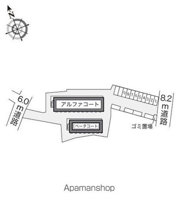 レオパレスアルファコート[1K/20.28m2]の配置図