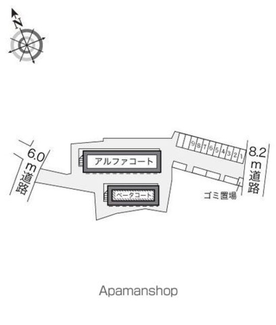 レオパレスアルファコート[1K/20.28m2]の配置図