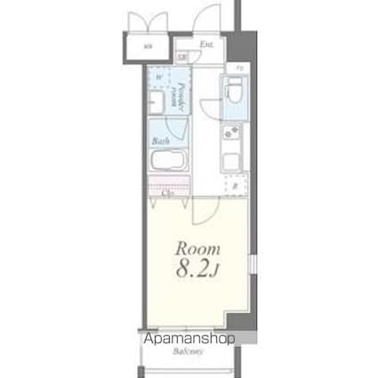 グランドコスモス[1K/29.02m2]の間取図