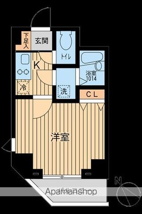 アーデン駒沢大学[1K/23.36m2]の間取図