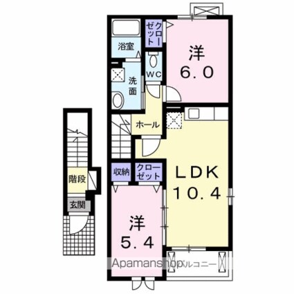 岐阜県岐阜市芥見大般若２丁目[2LDK/54.38m2]の間取図