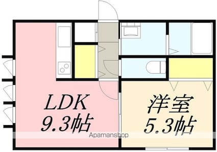 ＢＡＲＲＹ花園（バリーハナゾノ）[1LDK/34.71m2]の間取図