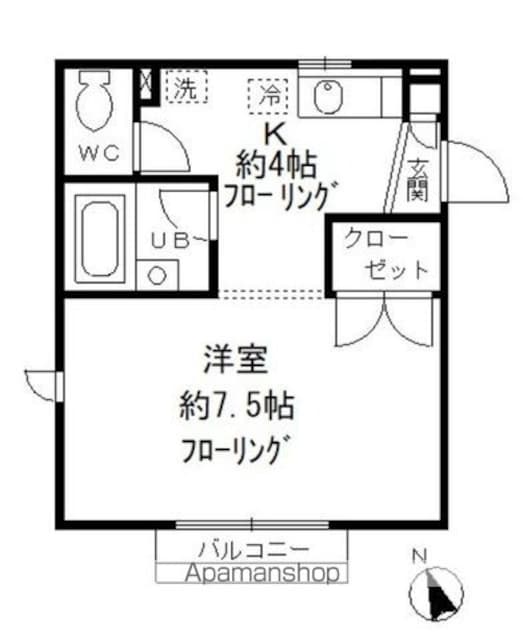 椿館[1K/24.83m2]の間取図