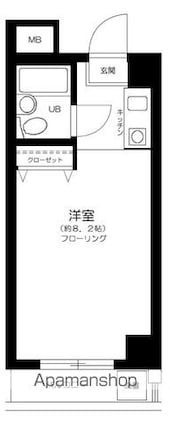 ベルハイム用賀[1K/20.41m2]の間取図