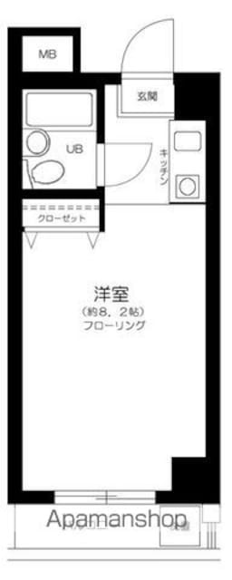 ベルハイム用賀[1K/20.41m2]の間取図