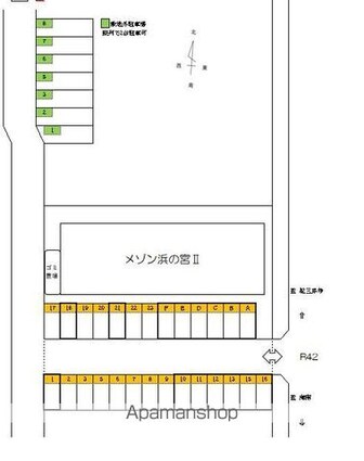メゾン浜の宮Ⅱ[1LDK/45m2]の配置図