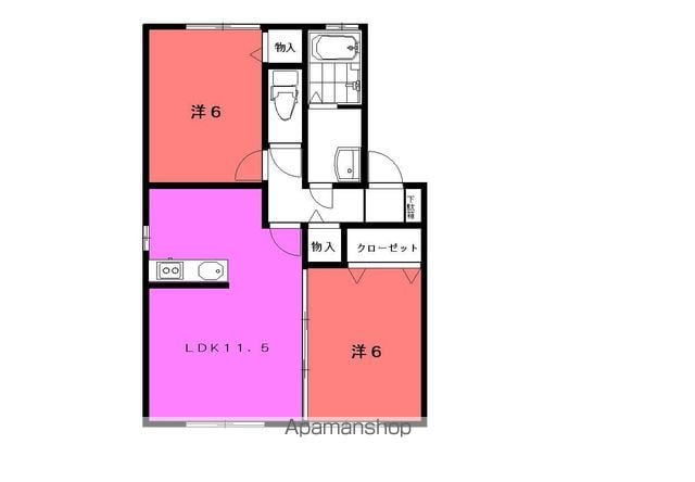 ウェルスガーデン[2LDK/53.65m2]の間取図