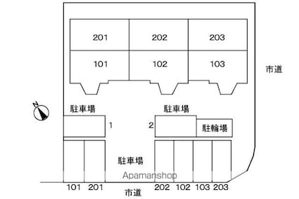 サンライズコート[2LDK/53.51m2]の配置図