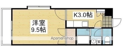 ロイヤルコートⅡ[1K/28.8m2]の間取図