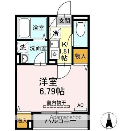 アンジュール綾瀬[1K/23.56m2]の間取図