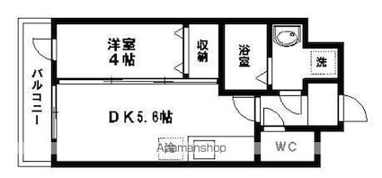 エルスタンザ子平町[1DK/26.64m2]の間取図