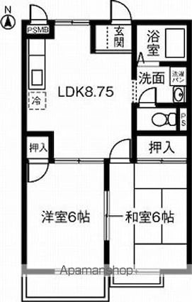 Ｋ’Ｓ　ＨＯＵＳＥ　Ｂ[2LDK/45.8m2]の間取図