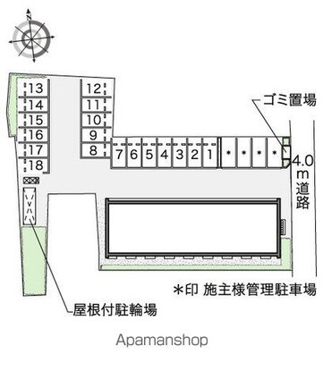 レオネクスト花梨[1K/28.02m2]の配置図