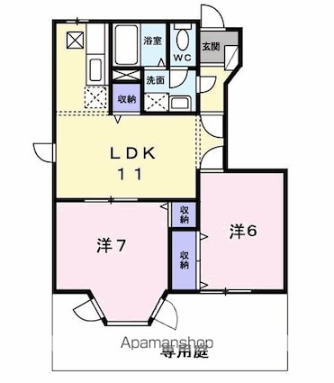 メゾンリヴェールⅡ[2LDK/53.51m2]の間取図