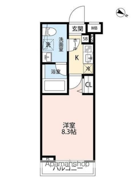 ラフィスタ志村坂下[1K/25.83m2]の間取図