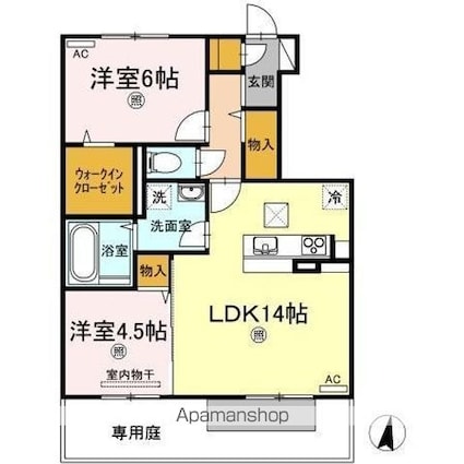 レグルス　Ｃ棟[2LDK/60.43m2]の間取図