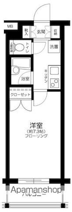 東京都杉並区上高井戸１丁目[1K/22.12m2]の間取図