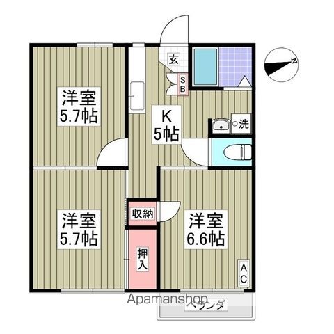 ブループラム長渕イーストの間取り写真