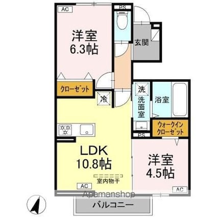 Ｂｏｎｎａｒｄ（ボナール）[2LDK/51.15m2]の間取図
