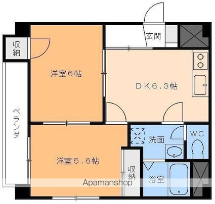 メゾン・グレース[2DK/41.85m2]の間取図