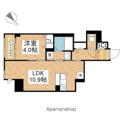 ＴＨＥ　ＢＬＯＳＳＯＭ　新栄[1LDK/44.77m2]の間取図
