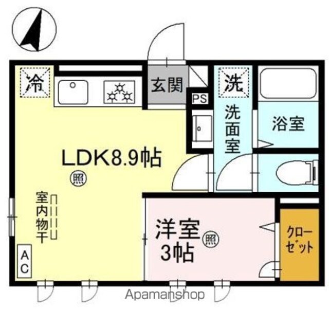 集合分譲秋月ＩＩＰＪ[1LDK/29.47m2]の間取図