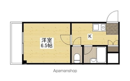 広島県広島市西区井口４丁目[1K/17.33m2]の間取図