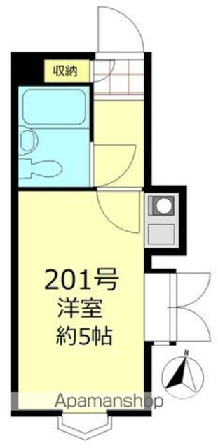 ウィンベル新宿百人町[1R/13.65m2]の間取図