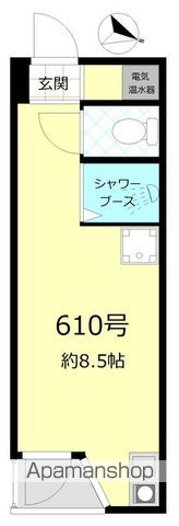 赤坂キャステール[1R/19.13m2]の間取図