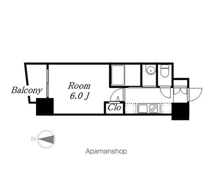 エステムコート名古屋ステーションクロス[1K/20.96m2]の間取図