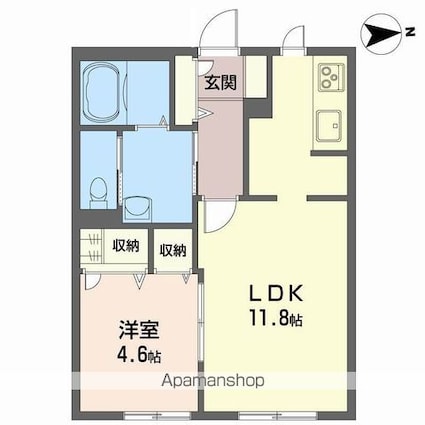 クローバの森[1LDK/41.41m2]の間取図