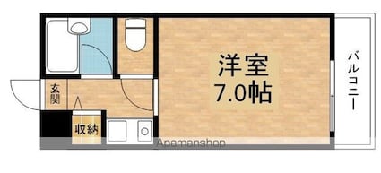 Ｍフラット[1R/19.92m2]の間取図