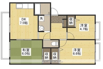 フォブールＫ’ｓ[3DK/55.89m2]の間取図