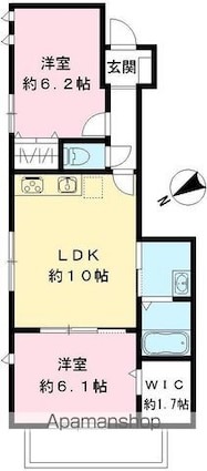 コンフォート世田谷ＲＡＭＯ等々力（ＺＥＨ）[2LDK/50.5m2]の間取図