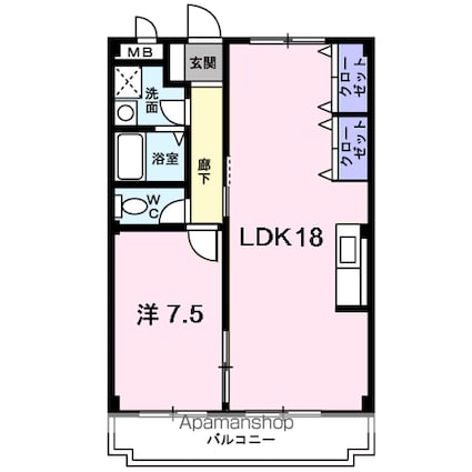 パーク　マリッチ[1LDK/56.07m2]の間取図
