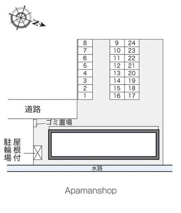 レオパレススミヨシ[1K/26.08m2]の配置図
