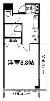 メルベイユⅡ[1K/28m2]の間取図