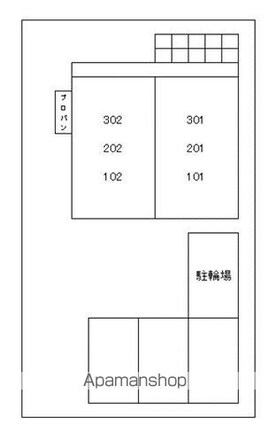 フィリアハウス[1K/18.5m2]の配置図