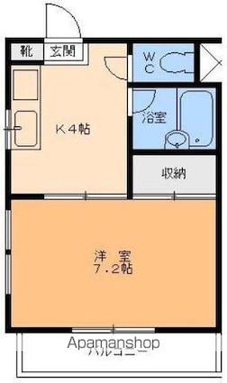 メゾンシーブリーム[1DK/24.25m2]の間取図