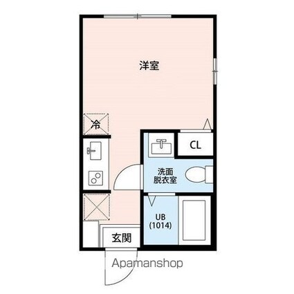 ラフィーネ三ツ沢南町[1K/17.39m2]の間取図