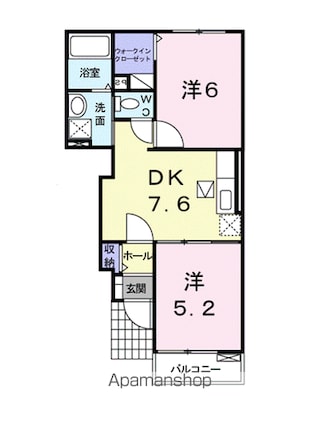 アンジュ・コリーヌ[2DK/42.98m2]の間取図