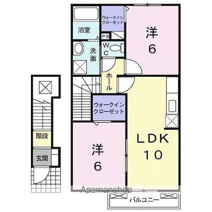 サニー　レジデンスＢ[2LDK/54.85m2]の間取図