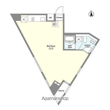エスタート等々力[1R/47.48m2]の間取図