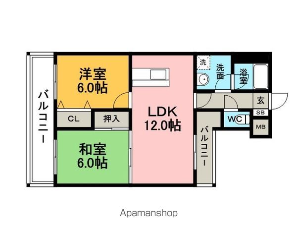 福岡市東区原田のマンションの間取り