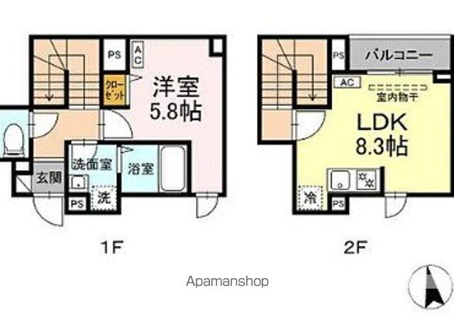 グラナーデ荒川[2DK/53.04m2]の間取図