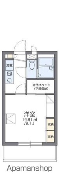 レオパレスＧｒｅｅｎ　Ｈｉｌｌ[1K/23.18m2]の間取図