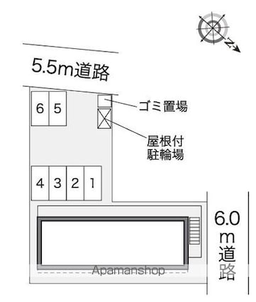 レオパレスサンコート[1K/19.87m2]の配置図